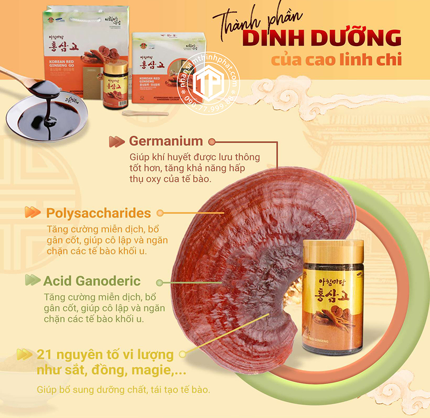 Thành phần của cao linh chi Hàn Quốc