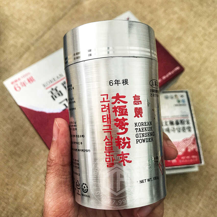 Bột Hồng Sâm Hàn Quốc 100% Dongil Hàn Quốc hộp 3 lọ x 100g chính hãng