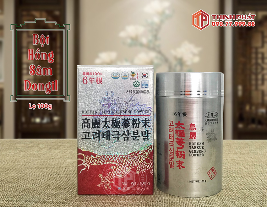 Bột hồng sâm 100% Hàn Quốc Dongil lọ 100g