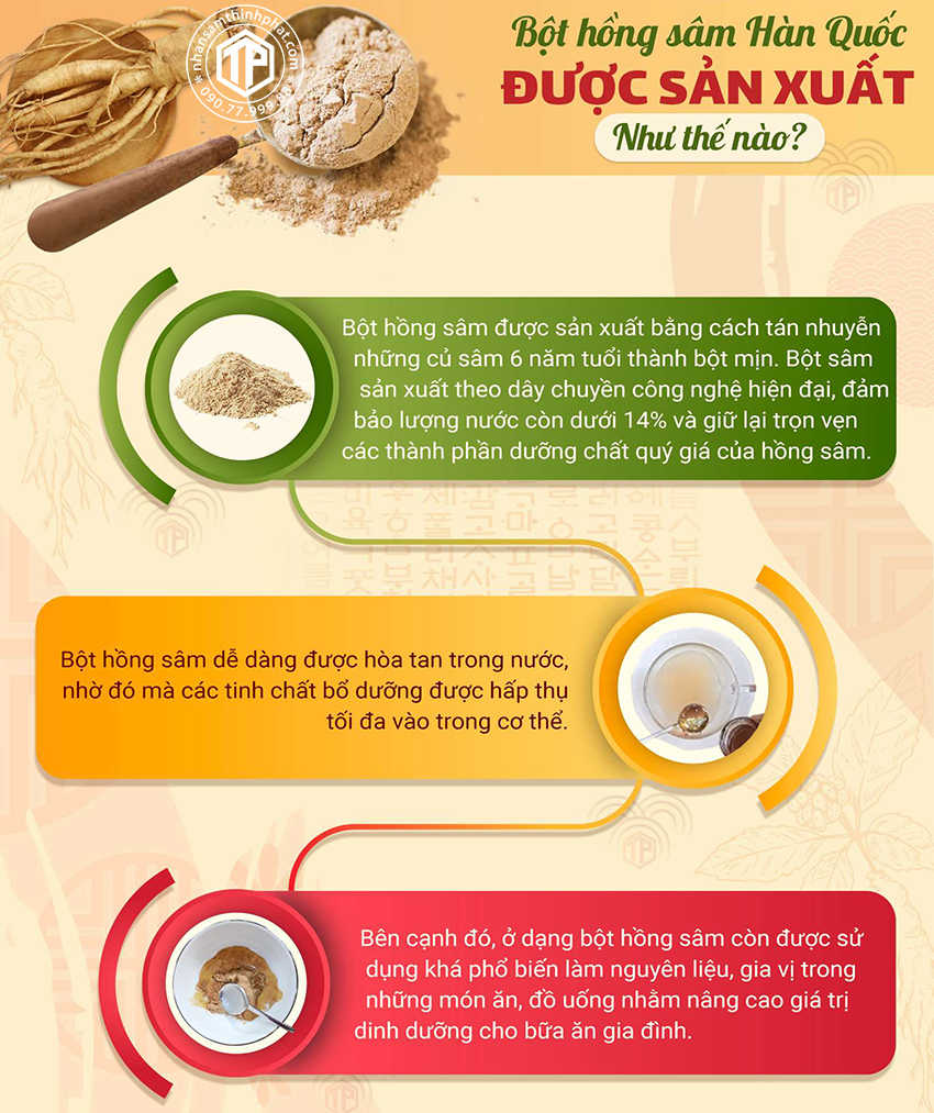 Bột hồng sâm Hàn Quốc được sản xuất như thế nào ?
