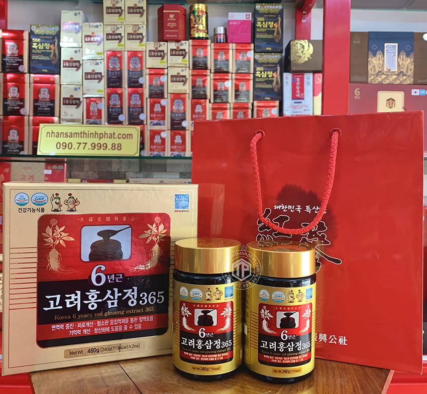 Cao hồng sâm 365 chính hãng Hàn Quốc hộp 2 lọ 240g