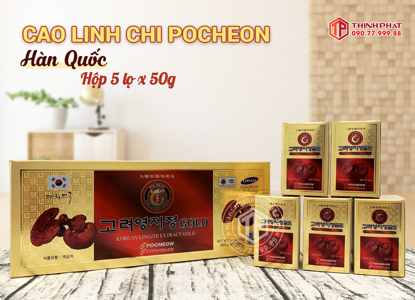 Cao linh chi Hàn Quốc chính hãng Pocheon hộp 5 lọ mỗi lọ 50g