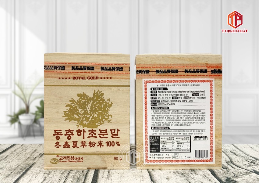 Bột đông trùng hạ thảo Hàn Quốc nguyên chất 100% hộp 1 lọ x 90g