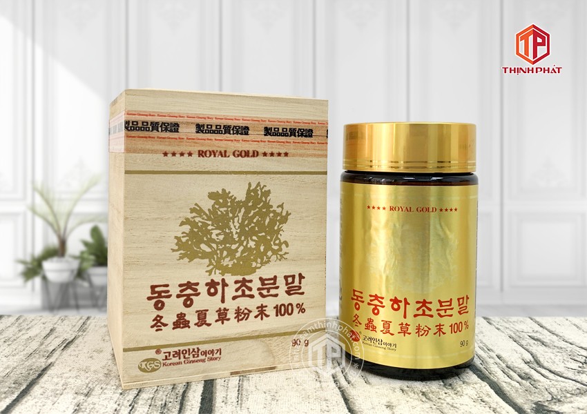 Bột đông trùng hạ thảo Hàn Quốc nguyên chất 100% hộp 1 lọ x 90g