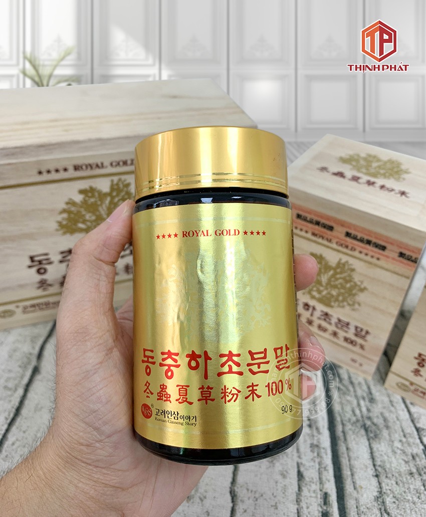 Bột đông trùng hạ thảo Hàn Quốc nguyên chất 100% hộp 1 lọ x 90g