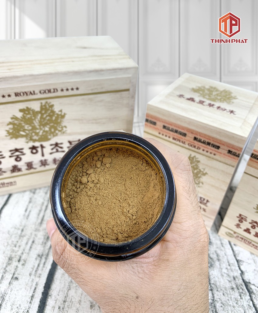 Bột đông trùng hạ thảo Hàn Quốc nguyên chất 100% hộp 1 lọ x 90g