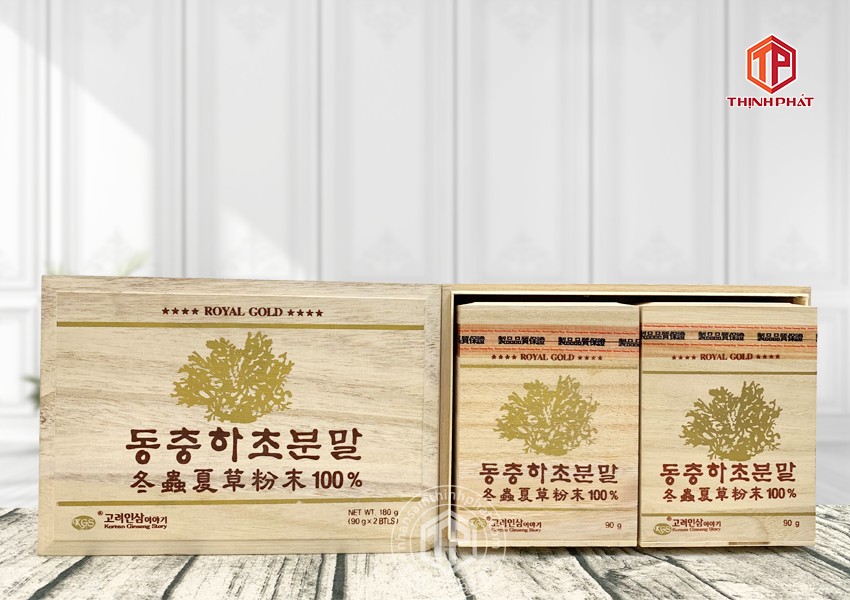 Bột đông trùng hạ thảo Hàn Quốc nguyên chất 100% hộp 2 lọ x 90g