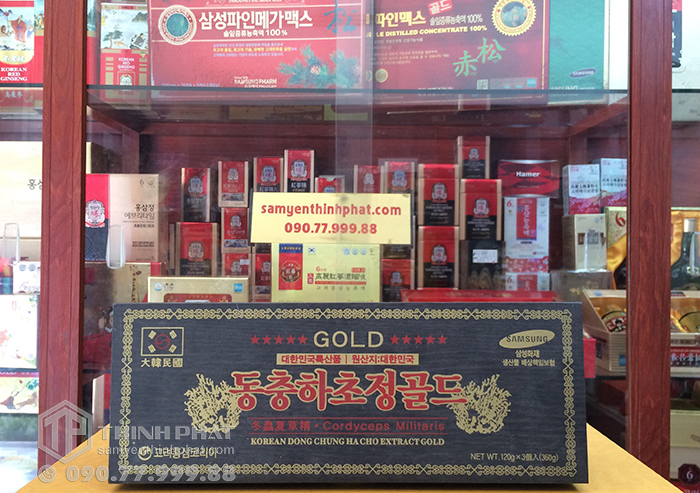 Cao Đông Trùng Hạ Thảo Hàn Quốc Gold hộp gỗ 3 lọ x 120g