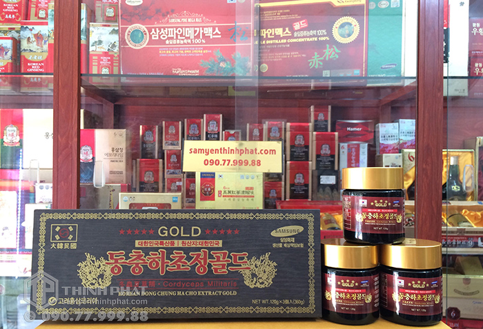 Cao Đông Trùng Hạ Thảo Hàn Quốc Gold hộp gỗ 3 lọ x 120g