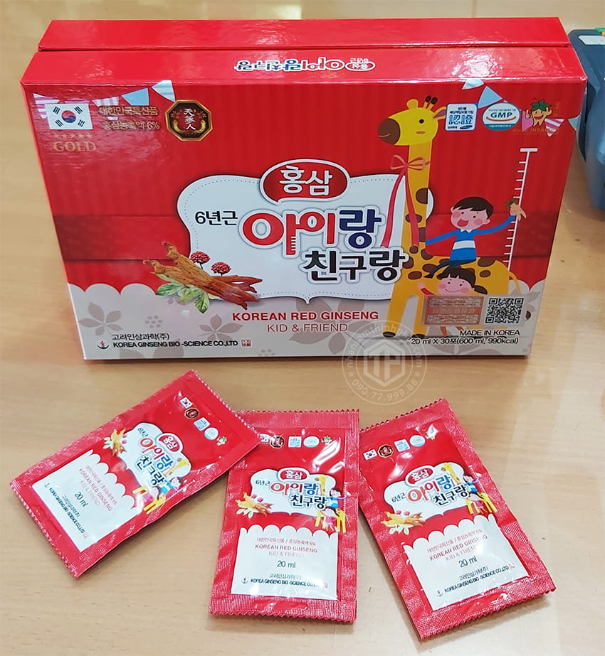 Nước hồng sâm hươu cao cổ dành cho trẻ chính hãng Bio nước sâm Hàn Quốc chính hãng cho trẻ em