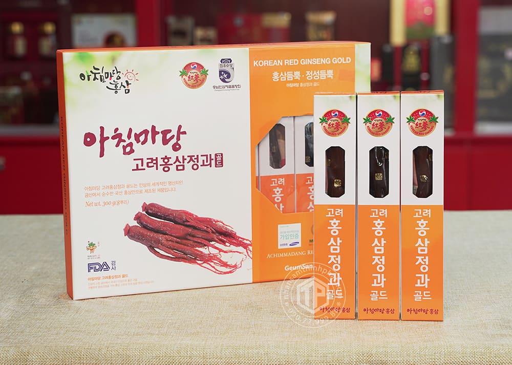 Hồng sâm củ tẩm mật ong Geumsan sâm Hàn Quốc 6 năm tuổi 8 củ lớn hộp 300g