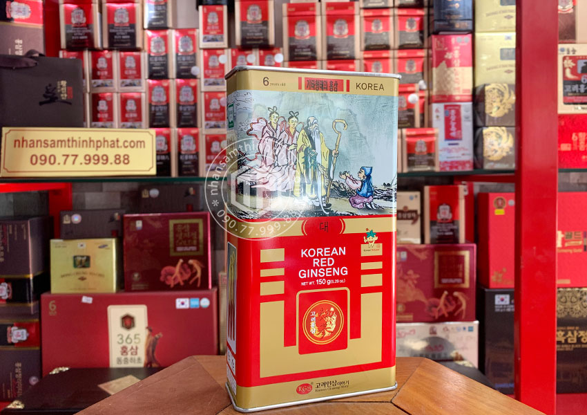 Hồng sâm củ khô hộp thiếc KGS 150g Chính hãng Hàn Quốc