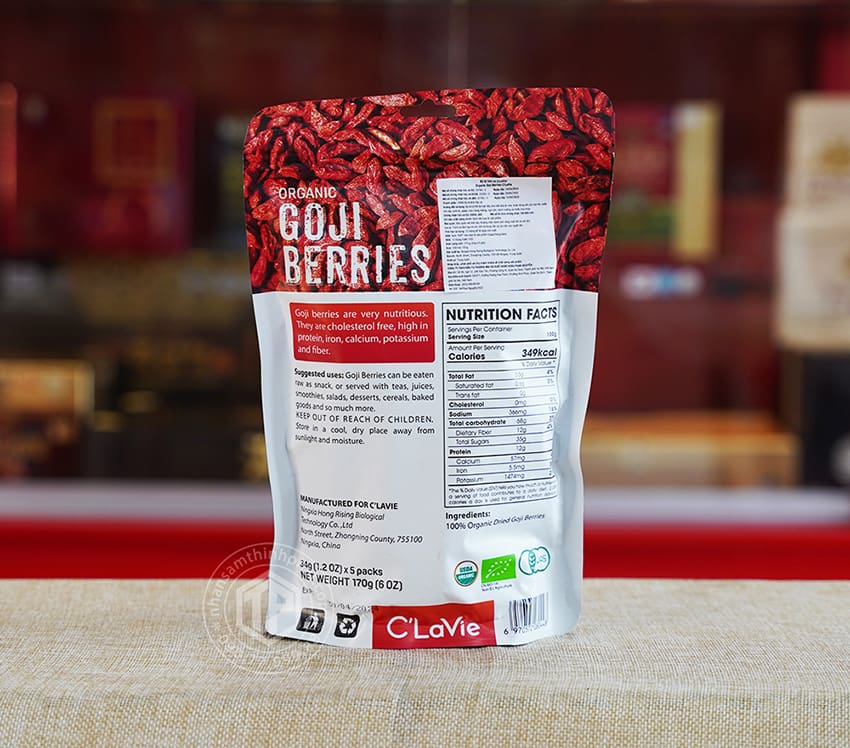 Kỷ tử hữu cơ Goji Berries túi 170g