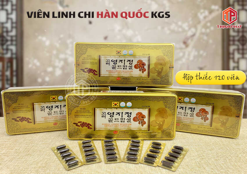Viên linh chi Hàn Quốc KGS hộp thiếc 120 viên