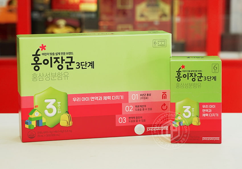 Nước hồng sâm KGC Kid 3 cao cấp cho trẻ 7-9 tuổi hộp 30 gói x 20ml