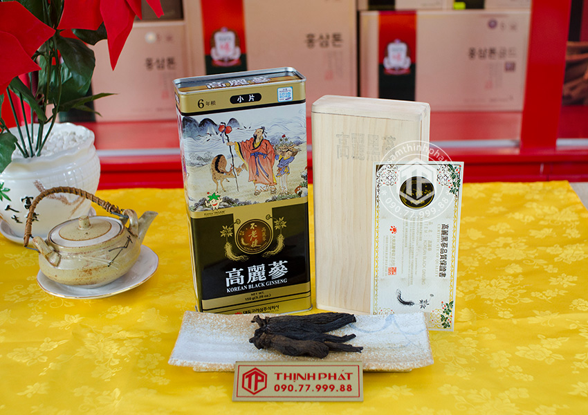 Hắc sâm củ khô 150g hộp thiếc chính hãng Deadong Hàn Quốc