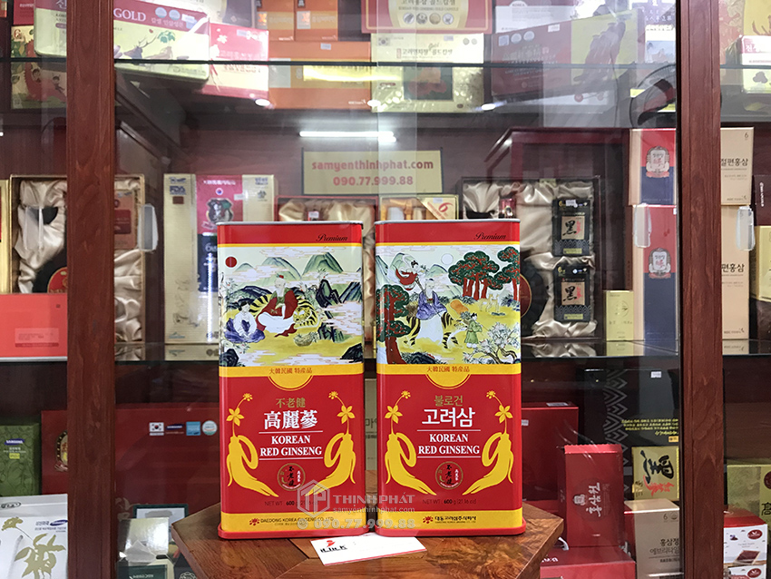 Hồng Sâm Củ Khô Hộp Thiếc 600g Chính hãng Deadong Hàn Quốc