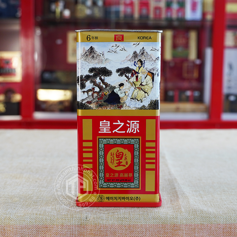 Hồng sâm củ khô hộp thiếc HG Bio 300g 10 củ Chính hãng Hàn Quốc