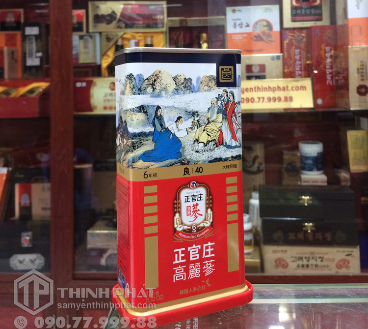 Hồng sâm củ khô hộp thiếc KGC 37.5g hồng sâm Chính phủ Jung Kwan Jang