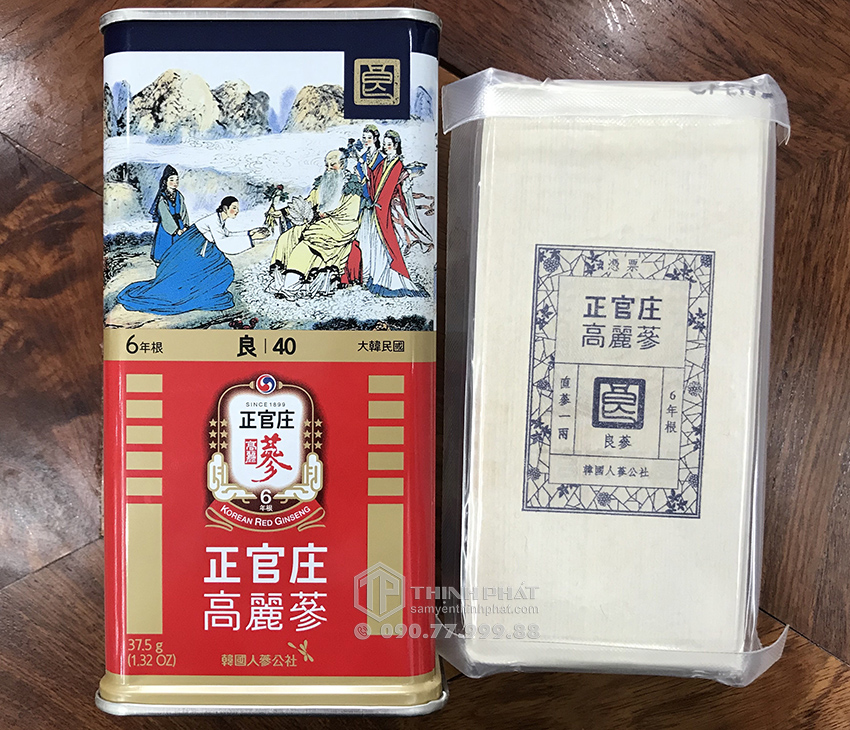 Hồng sâm củ khô hộp thiếc KGC 37.5g hồng sâm Chính phủ Jung Kwan Jang