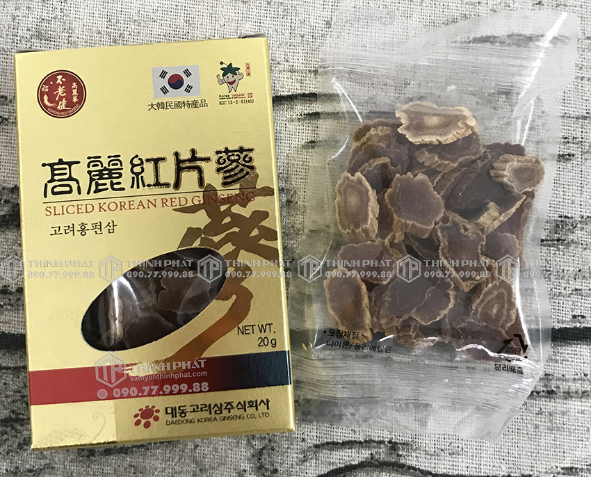 Hồng sâm khô thái lát Daedong Hàn Quốc 200g 10 hộp nhỏ