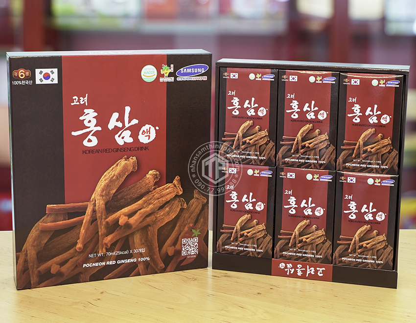 Nước hồng sâm Pocheon chính hãng sâm Hàn Quốc 6 năm tuổi hộp 30 gói