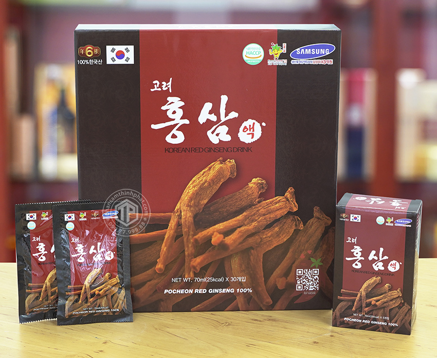 Nước hồng sâm Pocheon chính hãng sâm Hàn Quốc 6 năm tuổi hộp 30 gói