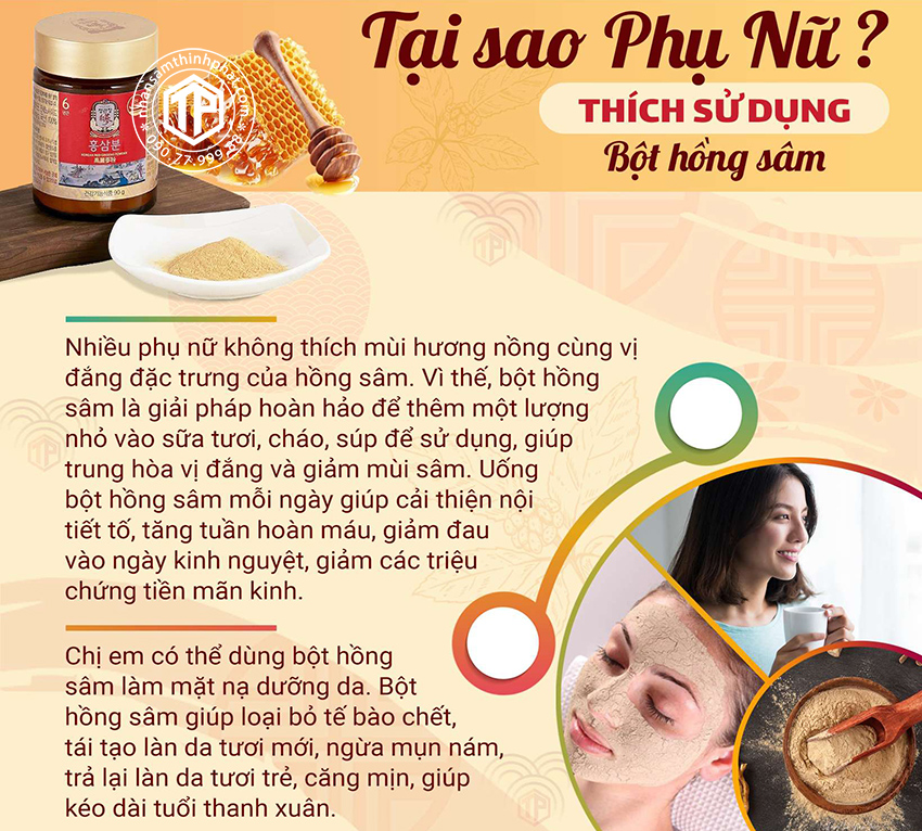 Tại sao phụ nữ thích sử dụng bột hồng sâm?