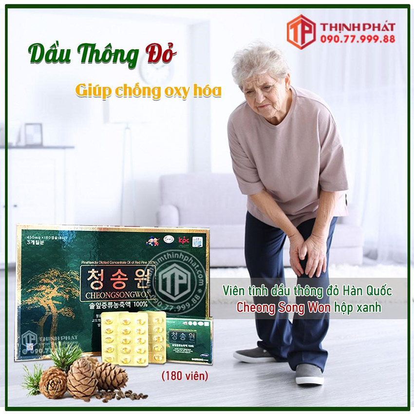 Viên tinh dầu thông đỏ Hàn Quốc Cheong Song Won hộp 180 viên hộp xanh