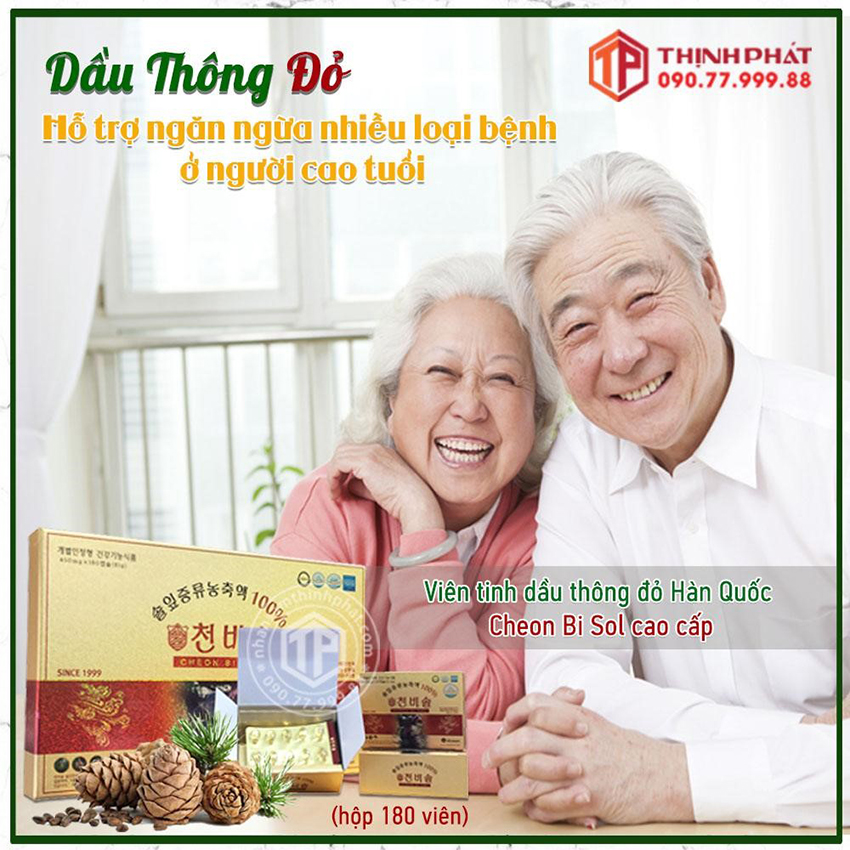 Viên tinh dầu thông đỏ Hàn Quốc Cheon Bi Sol cao cấp hộp 180 viên