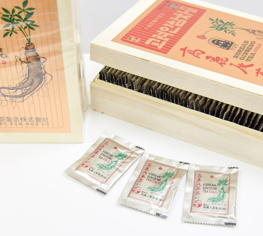 Trà hồng sâm Hàn Quốc hộp gỗ 100 gói