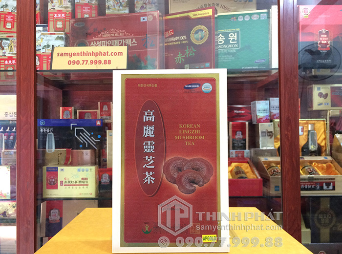 Trà linh chi Hàn Quốc hộp gỗ 100 gói