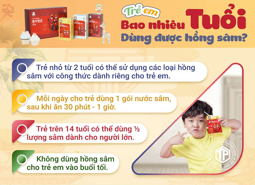 Trẻ bao nhiêu tuổi được dùng hồng sâm?
