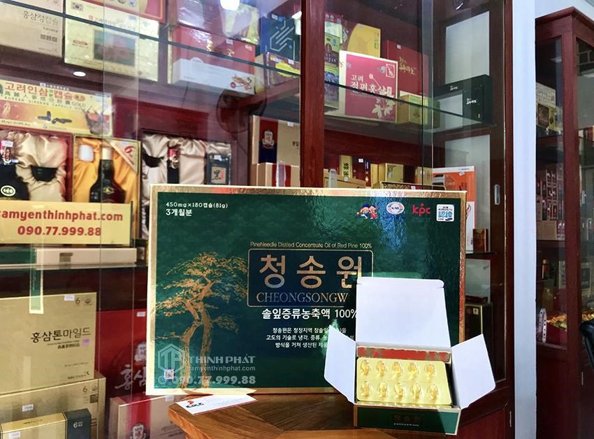 Viên tinh dầu thông đỏ Hàn Quốc Cheong Song Won hộp 180 viên hộp xanh